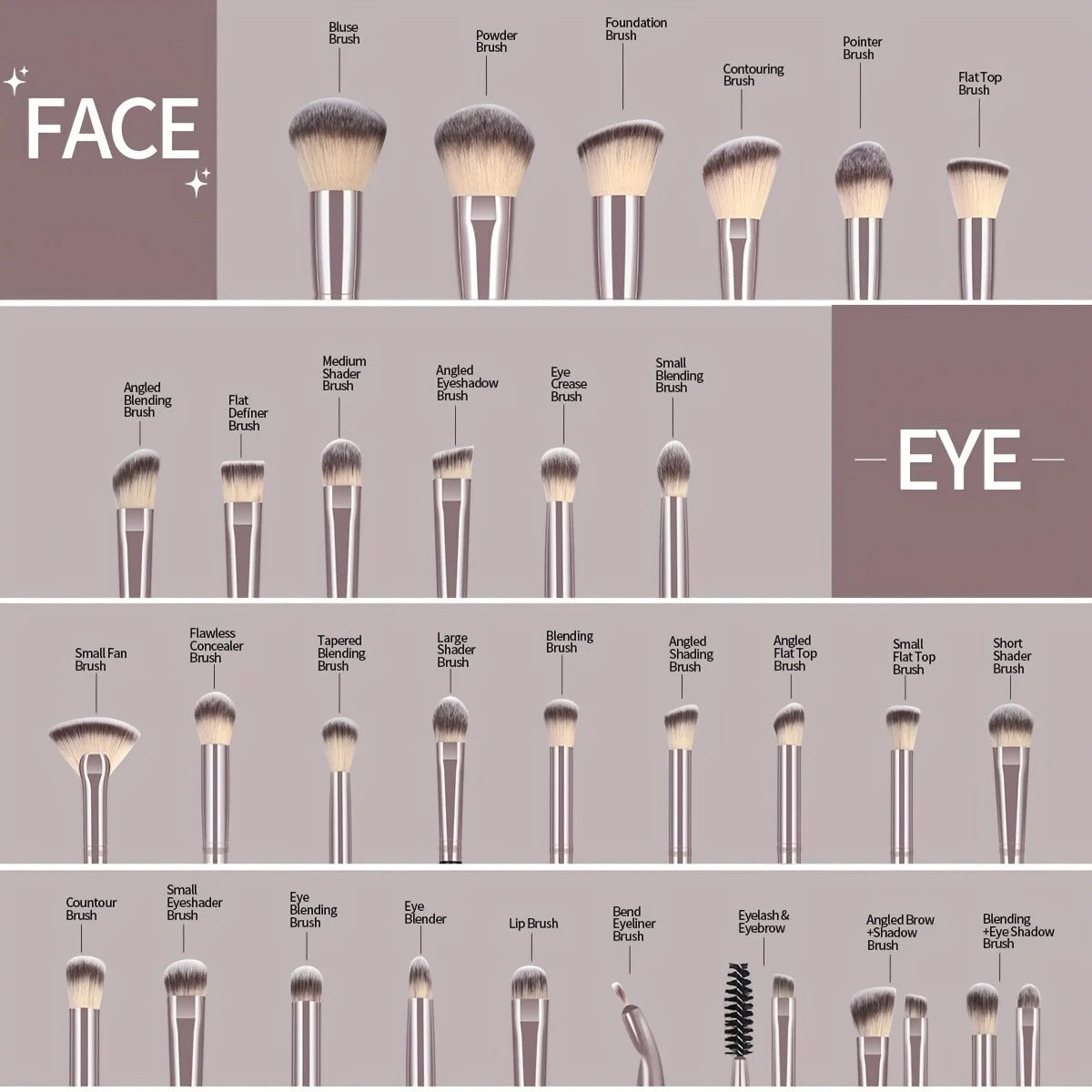 30pcs Professional Makeup Brush Set Foundation